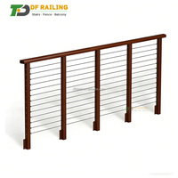 Lot de 2 garde-corps en câble DF pour terrasse et escalier, 50*25mm, pour intérieur et extérieur, avec rail supérieur 30*50mm, longueurs 48", 72", 96"