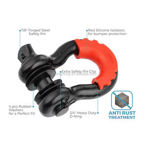 <span class=keywords><strong>Prix</strong></span> usine G209 Manille Vente Chaude Manille Robuste avec Manchon En Caoutchouc 4.75T 3/4 "Noir Peint Vis Pin Arc Manille - Product Image 3