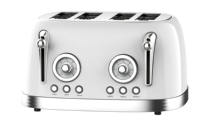 Ventes chaudes Grille-pain rétro 4 tranches Machine à sandwich en acier inoxydable Grille-pain électrique pour gaufres et pain