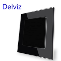 Panneau d'interrupteur en verre cristal trempé Delviz, espacement des trous de montage 60mm, ize 86mm * 86mm, plaque de couverture de remplissage murale carrée Panneau vierge