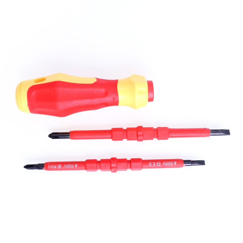 Industrial-Grade Insulation Magnetic Tool Kit Electrician's Multi-Purpose Multi-Specification Repair Cross Tape Screwdriver OEM