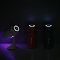 2022 nouveau Mini humidificateur d'air de voiture de 260ml, humidificateur d'air à Angle réglable avec lumière arc-en-ciel
