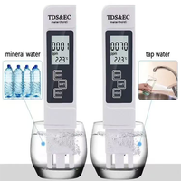 Pena Penguji Air 3 in 1 TDS EC Meter Temp, Monitor Kualitas Air Digital Akurasi Tinggi untuk Air Minum, Sistem RO, Akuarium