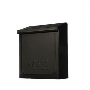Buzón de Pared de Metal Negro, Impermeable, con Acceso Frontal, Sin Cerradura, Acabado con Recubrimiento en Polvo - Product Image 1