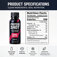 Shot Protéiné pour Adultes : Renforce l'Immunité, Bénéfiques Beauté, Probiotiques Vivants, Végétalien, Sans Gluten, Liquide Oral, HACCP, Halal