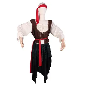 PAFU Halloween California Medieval Ladies Women Pirate Dress Costume