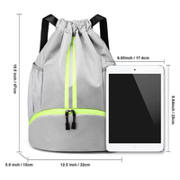 Sac à dos pliable personnalisé avec cordon de serrage pour GPS, sport, gym, enfants, grande taille, avec fermeture éclair, poches en filet pour bouteille d'eau, sac de natation