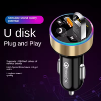 Émetteur FM QC3.0, autoradio stéréo Bluetooth LED pour voiture, lecteur MP3 sans fil mains libres, double chargeur USB rapide, accessoires de voiture