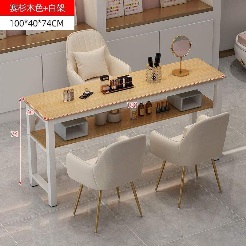 [Table simple] Couleur bois de cèdre 100 cm avec cadre blanc