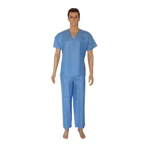 Tute Scrub dpi MOQ-1set con prezzo di fabbrica tute chirurgiche per pazienti medici con pantaloni SMS buona protezione uniforme ospedaliera