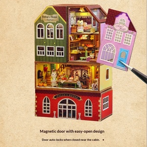 Kit de maison de poupée en bois <span class=keywords><strong>3D</strong></span> certifié CE CPC, modèle miniature de maison de campagne, puzzle en bois, fournisseur unique OEM ODM - Product Image 4