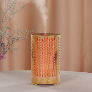 JCSY Wood Grain Aroma Diffuser 180Ml With Dot Hollow Design For Home Office Use - Product Image 1