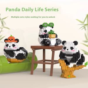 Wholesale Plastic Puzzle Assembly Toys Tiny Particle Gifts China Panda Flower Building <strong>Blocks</strong> 1:8 Scale Model Toy - Product Image 3