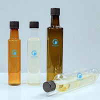 Bouteille ronde vide en PET de 500 ml, sans BPA, de qualité alimentaire, pour huile et eau, avec logo personnalisé OEM/ODM, conteneur transparent pour miel, vente en gros