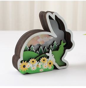 Decorazioni Creative per intaglio del legno di oggetti d'arte animali in legno decorazioni per la casa desktop multistrato per intagliare il legno - Product Image 6