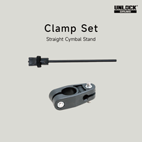 UNLOCKDRUM Kit de fixation professionnel noir pour pied de cymbale droit à pince simple, diamètre 10 mm avec pièces d'assemblage pour fixation de cymbale