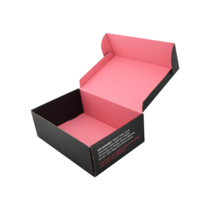 Custom Logo <strong>Pink</strong> Flat <strong>Gift</strong> Pack Caja Clothes Shipping Carton Packaging Paper Folding Mailer Box for Clothing Shoes Underwear - Product Image 1