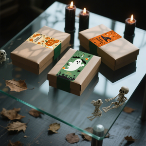 हेलोलीन पार्टी कस्टम चिपकने वाला पेपर वाटरप्रूफ डाई कट स्टिकर भूत कद्दू लोगो उपहार पैकेजिंग सजावट लेबल प्रचार - Product Image 6