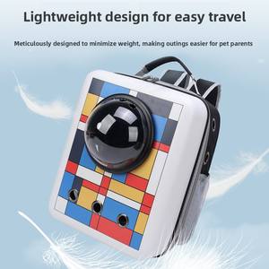 Oxford Huisdierenrugzak Met Grote Capaciteit Mode Ruimtecapsule Kat-En Hondentas Met Stevig Patroon Draagbare Uitgaande Kattenkooi - Product Image 4