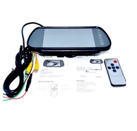 Gran oferta, cámara de marcha atrás HD de 7 pulgadas, pantalla táctil con tecla, entrada VGA, dos pantallas de vídeo, Monitor de espejo retrovisor portátil, camiones de 1 año