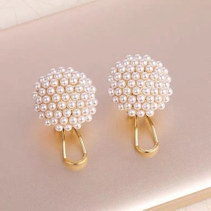 Clip-on Stud <b>Earrings</b> with a Luxurious Feel Small Rice-Shaped Pearl <b>Earrings</b> - Product Image 6