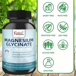 Cápsulas de Glicinato de Magnesio Personalizadas para Dormir, Calmar, Aliviar los Nervios y el Estrés en Adultos, Suplemento de Glicinato de Magnesio - Product Image 3