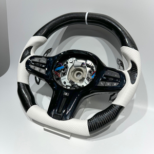 Volant de <span class=keywords><strong>voiture</strong></span> en fibre de carbone à trois étages pour BMW Série 3, Série 5, Série 6, X3, X5, X6, G20, G28, G30, G38, G80, G82, mise à niveau personnalisée - Product Image 4