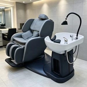 Sillón Eléctrico para Lavado de Cabello con Lavabo, Reposapiés Ajustable y Función de Masaje - Product Image 1