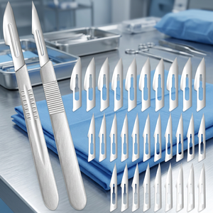 Ensemble de scalpels chirurgicaux avec lames en acier inoxydable pour une coupe et une dissection précises, kit d'instruments manuels - Product Image 4