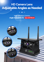 Caméra de recul solaire Wi-Fi 2,4 G |   Caméra de recul sans fil 720P pour application Android/iOS, batterie intégrée pour camion, fourgonnette, semi-remorque