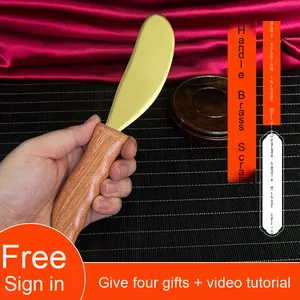 Impugnatura in legno puro ottone raschiatura per tutto il corpo massaggio tigre talismano rame pietra bianca in rame piastra <span class=keywords><strong>spalla</strong></span> <span class=keywords><strong>collo</strong></span> indietro - Product Image 6
