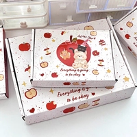 Boîte d'expédition portable imprimée Chat Ours avec gaufrage, emballage cadeau tacheté de dessins animés pour le stockage et l'expédition de cadeaux