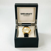 Boîte à montre en bois noir brillant en gros avec doublure en velours doux, logo personnalisé, charnière métallique robuste pour emballage cadeau de montre-bracelet