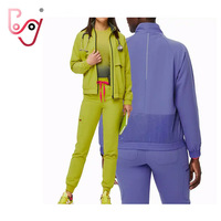 Vestes de blouse médicale à manches longues personnalisées, en spandex, extensible dans les quatre sens, automne-hiver, femmes, uniformes d'infirmière d'hôpital