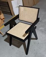 Fauteuil de salon moderne nordique, structure en bois massif durable, design en rotin