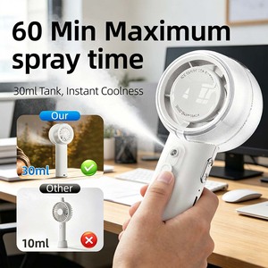 Ventilador de Mano Personalizado con Pulverizador de Niebla Fina, Tanque de Agua Grande, Portátil, para Oficina, Escritorio, Exterior - Product Image 5