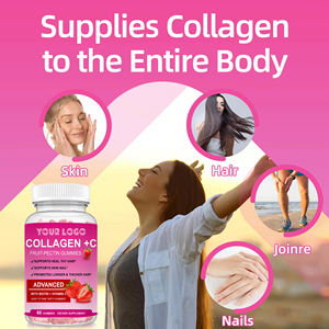 Venta al por mayor suplemento dietético vitamina C colágeno gomitas suplemento de colágeno piel uñas más fuertes biotina gomoso - Product Image 4