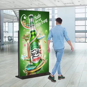 HUSHIDA 75 inch Digital Kiosk 4K Floor Standing Vertical Lcd Led Full Screen Display Player For Advertising