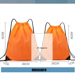Custom Print logo Gift Waterproof <b>Draw</b> String Bag Nylon Oxford Polyester Swimming Backpack Outdoor Gym Bag Sport Drawstring Bag - Product Image 2