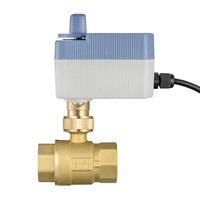 Vanne à boisseau sphérique électrique en laiton YAOYANG 2 voies avec commande manuelle, couple élevé 12 N.m, moteur AC110-220V, étanche IP65, certifiée CE