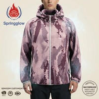 Veste de montagne professionnelle pour homme avec logo personnalisé, imperméable 20k, camouflage, coque rigide, veste de randonnée en plein air, fabrication OEM, tactique