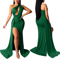 Nuevo Vestido de Noche Largo Elegante sin Mangas con Abertura Alta y Un Hombro Descubierto para Fiesta de Gala