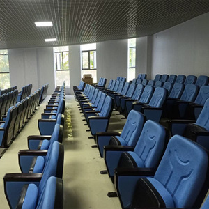 Yi Jian Auditorium <b>Chairs</b> Plastic <b>Shell</b> Red Aluminum Legs With Handrails For Lecture Hall Theater Seating - Product Image 2