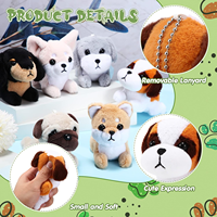 Porte-clés en peluche réaliste pour chiot, fabrication OEM, jouet en peluche pour chien, vente chaude, jouets en peluche personnalisés pour chiens