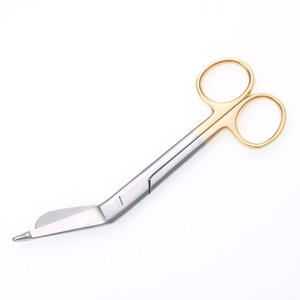 Stainless Steel Gauze Scissors 14cm 18cm Elbow Shape Nurse Medical Dressing <b>Shears</b> Gold Handle Surgical <b>Tool</b> - Product Image 2