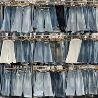 Pantalones Vaqueros Cuadrados de Mezclilla para Mujer, Usados, de Alta Calidad, de Pierna Ancha, para Verano, en Fardos, Tallas Variadas, MOQ Bajo, Segunda Mano, Limpios