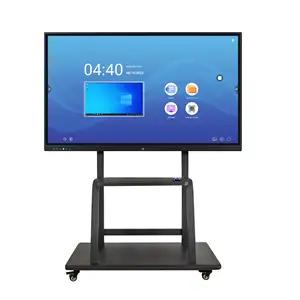 55- 98 Inch 4K UHD All In 1 Infrared Electronic Multi Touch Screen Interactive Whiteboard With Camera Microphone Both For Vid