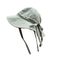 Gorros de algodón y lino para el sol para bebés, de Color liso, Vintage, para la playa