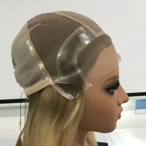 <span class=keywords><strong>Perruque</strong></span> sans colle en dentelle frontale avec dessus en soie de qualité supérieure, 100 % cheveux humains Remy, entièrement faite à la main, cuticules alignées, perruques médicales en silicone pour femmes atteintes d'alopécie - Product Image 2