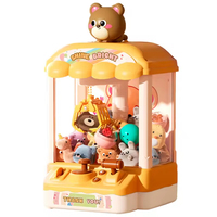 Mini machine à griffes à pièces de monnaie, jeu d'arcade de bureau avec lumière et son, adorable ours en peluche, attrapeur de bonbons, jouet électronique pour enfants